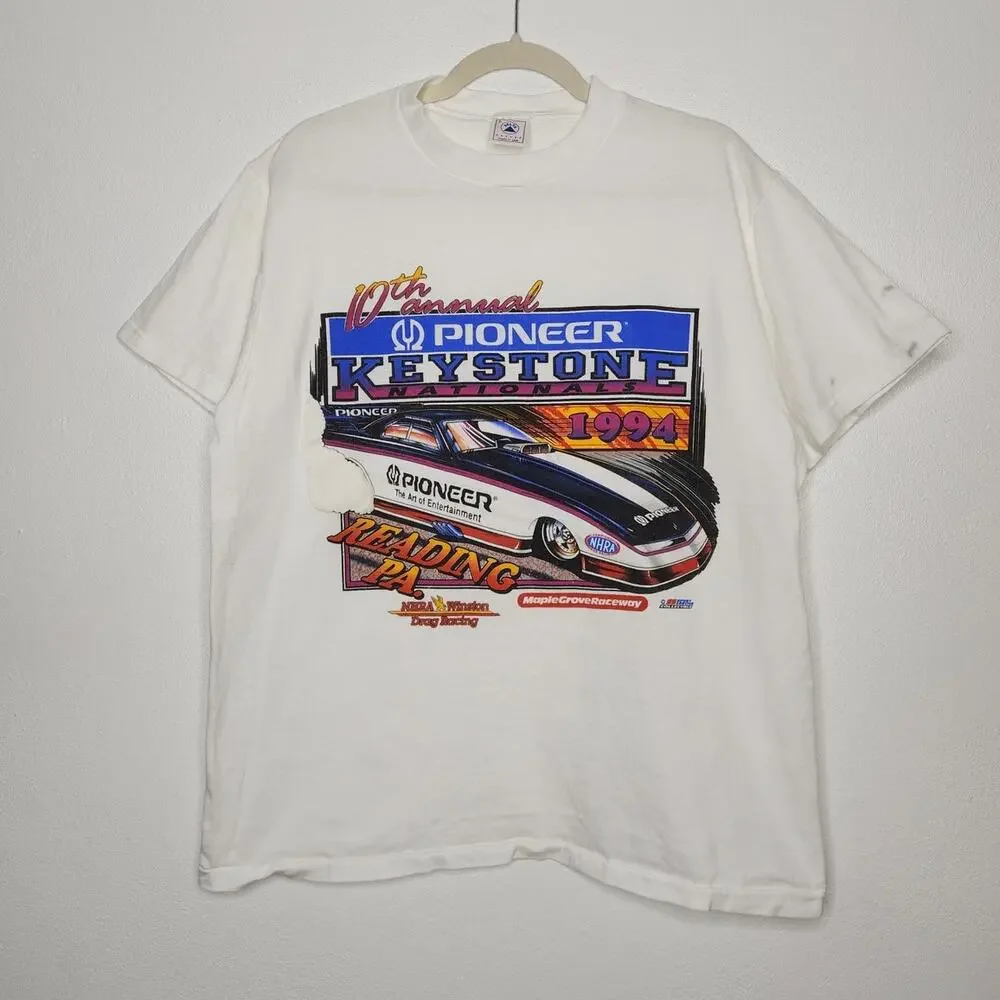 Vintage Pioneer Keystone Nationals Winston Drag Racing White SIngle